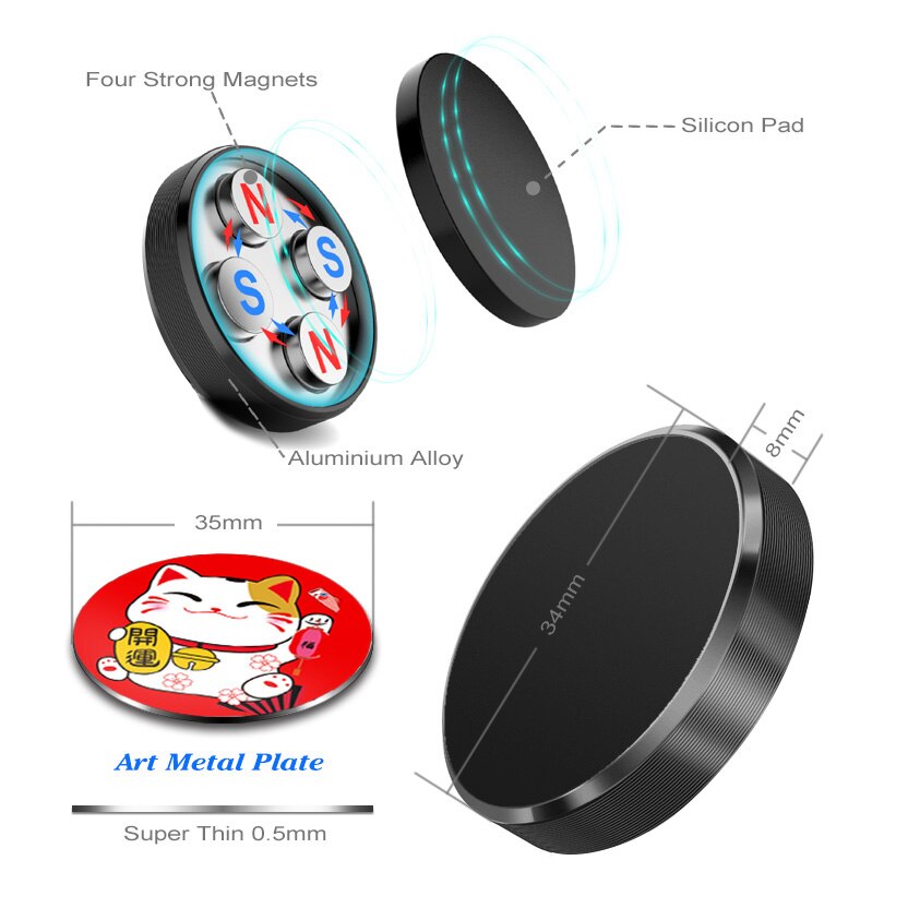 Magnetisk klibbig hållare fäste bil universal smartphone kylskåp magnet badrum vägg skrivbord klistermärke för iphone för samsung xiaomi