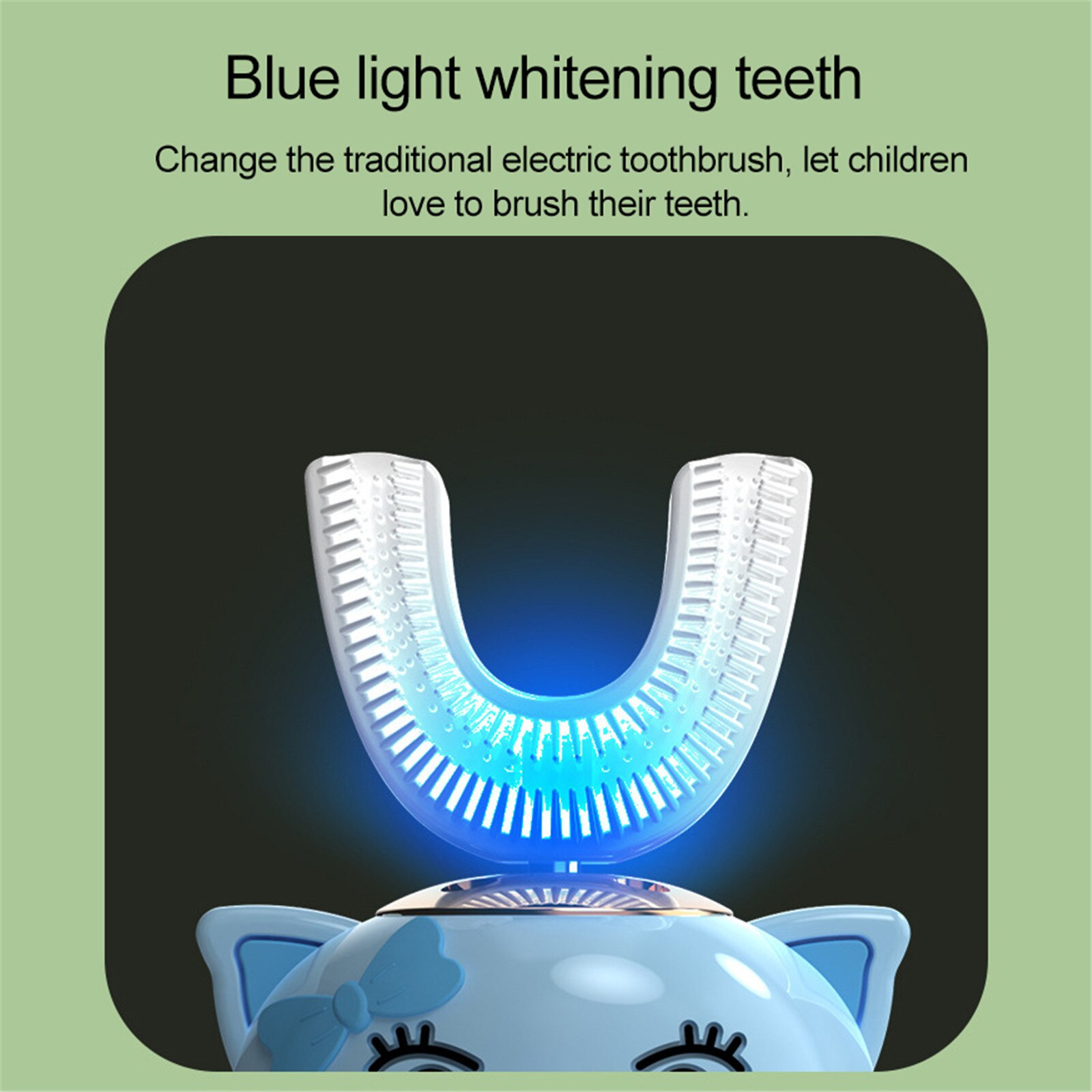 Smart 360 Graden U Elektrische Tandenborstel Kids Silicon Automatische Ultrasone Tanden Tandenborstel Cartoon Patroon Kinderen # T2G