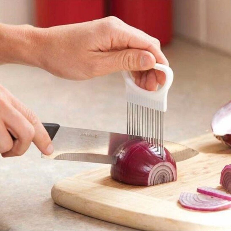 Handige Keuken Koken Tool Ui Tomaat Groente Snijmachine Snijden Hulp Gids Houder Fruit Snijden Cutter Gadget