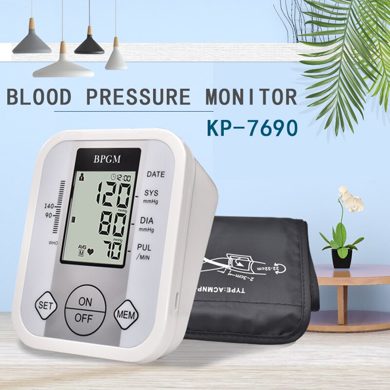 Arm Type Elektronische Bloeddrukmeter Automatische Digitale Bovenarm Bloeddrukmeter Machine Heart Beat Rate Pulse Meter