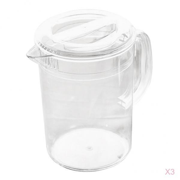 3Pack Acrylic Pitcher with Lid for Water, Tea, Lemonade, Milk Storage 1.5L