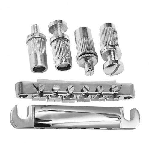 6 Strings Gaten Gitaar Brug Fixing Clip Roterende Compact Elektrische Gitaar Staartstuk Brug Met Studs Set Voor Instrument: Default Title
