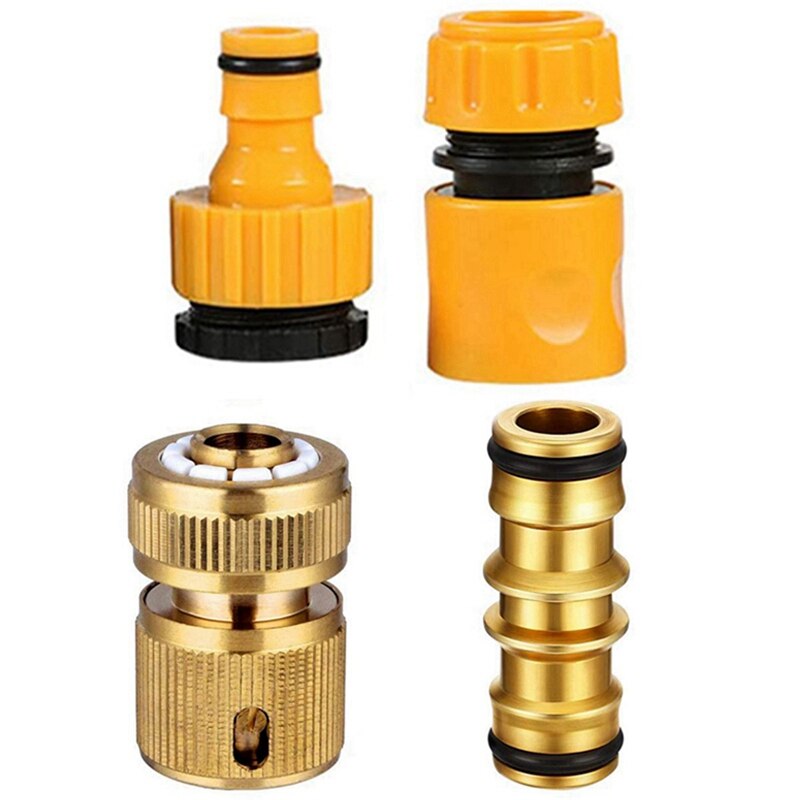 4 Pcs Garden Hose Quick Connector Male Hose End Connector Extender & 1 Set Garden Irrigation Hose Connectors Kit