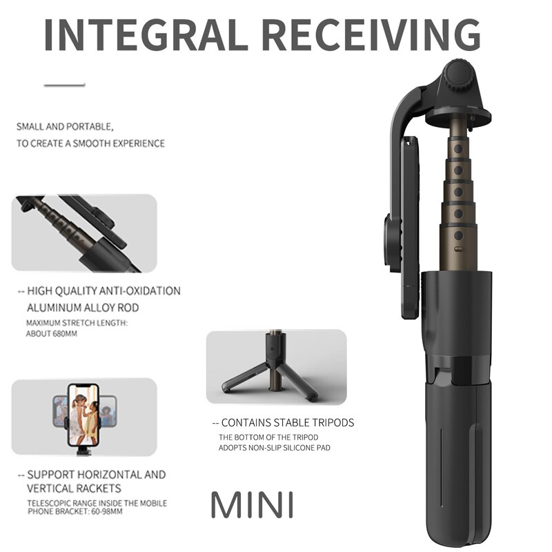 Roreta – mini perche bluetooth en alliage d'aluminium, monopode extensible avec obturateur et télécommande pour IOS et Android