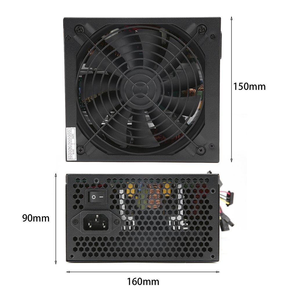 HZTS 1600W Power Supply For 6 GPU Eth Rig Ethereum Coin Mining Miner Machine with Low Noise Cooling Fan