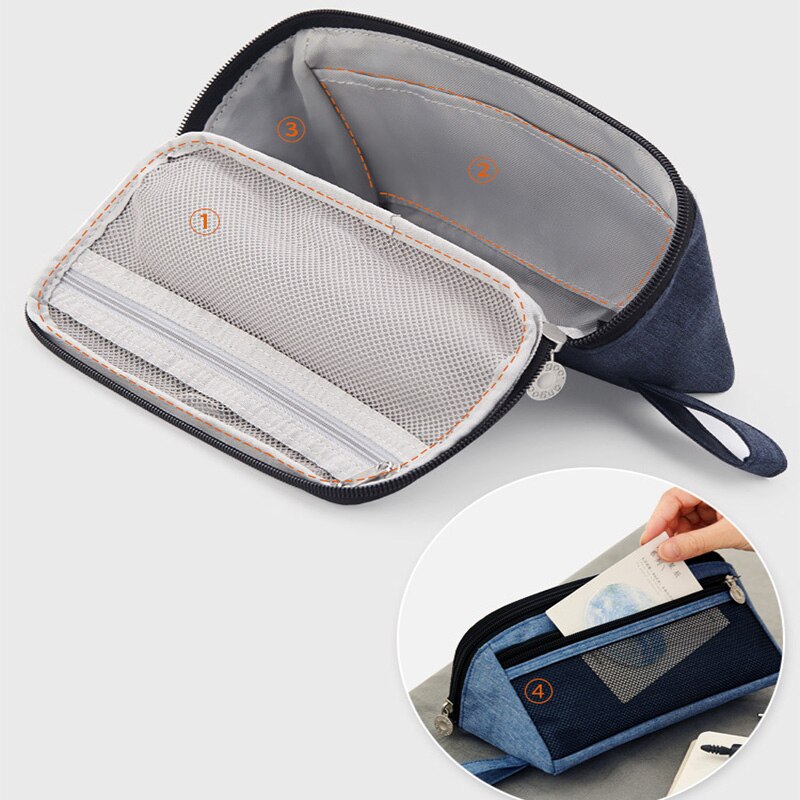 Exquisite Triangle Large Capacity Boys Pencil Case，School Pen Case Supplies Pencil Bag Pencils Pouch Stationery