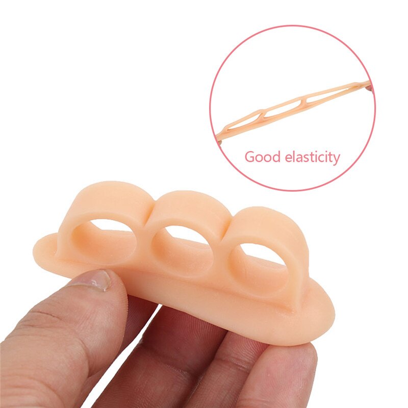 2 stk silikone gel fodfingre tre huls tåseparator fodbeskytter knystjustering hallux valgus beskyttelse fodpleje