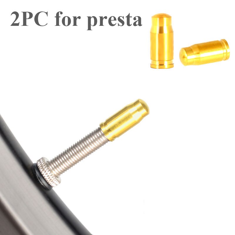 2 st Titan Cykel Presta/Schrader Ventilskydd Cykel Däck Däck Konvertering Gas Dammskydd: 2pc guld presta