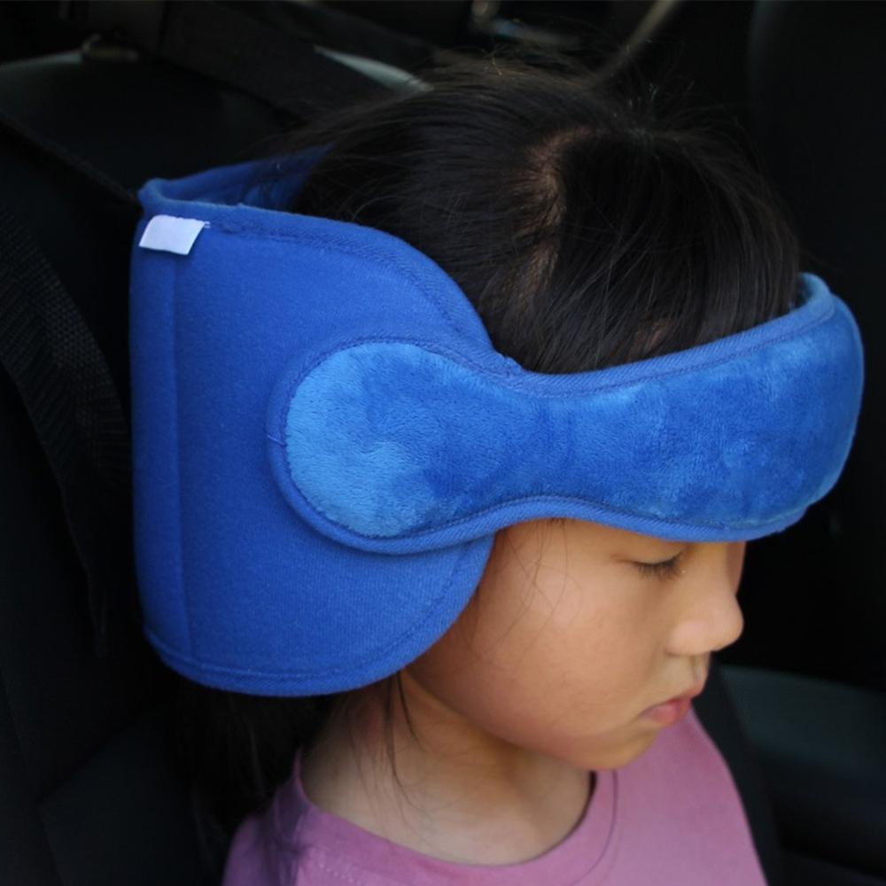 Cinturón de sujeción de cabeza de bebé, asiento de seguridad para niños, cinturón auxiliar para dormir, cabeza de vehículo, artefacto de viaje, almohada de reposacabezas azul/gris, producto en oferta