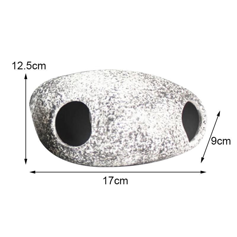 Aquarium Decoration Stone Aquarium Ceramic Rock Cave Fish Tank Hole Stone Ornament Shrimp Breeding Rock: L