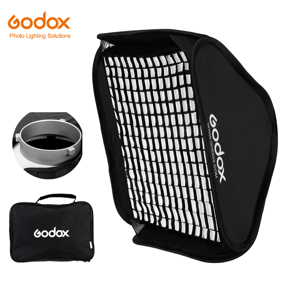 Godox 60x60 cm 80x80 cm Opvouwbare Draagbare Bowens Mount Softbox + Honingraat Studio Strobe Flash reflecterende Softbox Diffuser