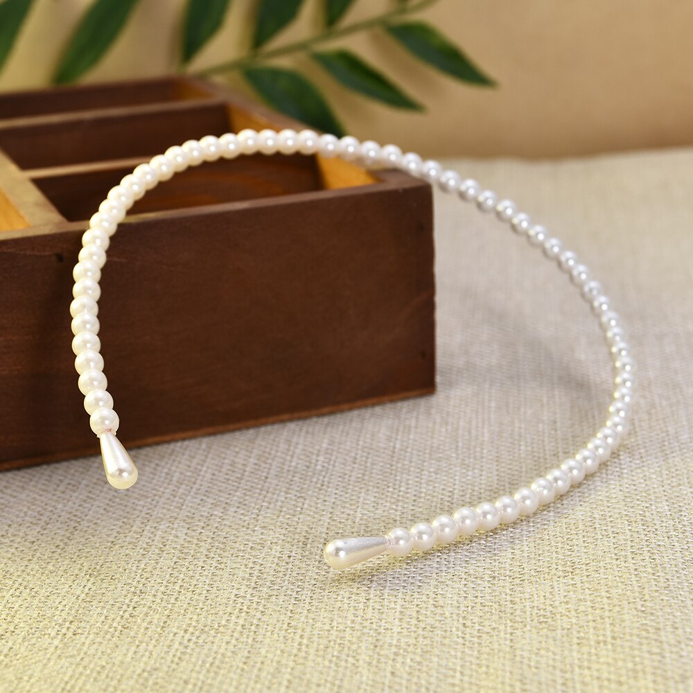 Weiß Perle Frauen Haar Hoop Haar Band Elegante Stirnband Hairband Schmuck Haar Zubehör De Novia Para El Cabello