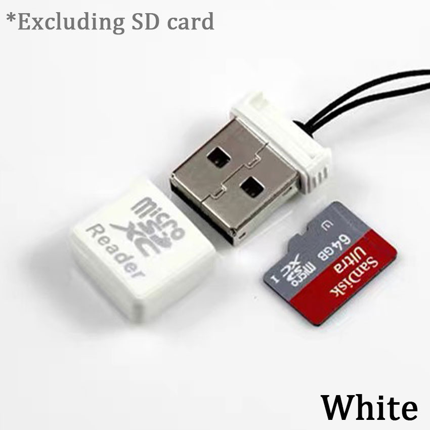 Mini Card Reader Super Speed USB 2.0 Mini SD/SDXC TF Card Reader Adapter Card Reader For Computer: Ivory
