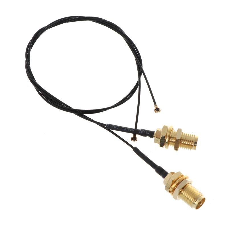 2x Eightwood U.fl Male To U.FL MHF4 Female Antenna Cable - 3.5cm, Right Angle, Gold Plated