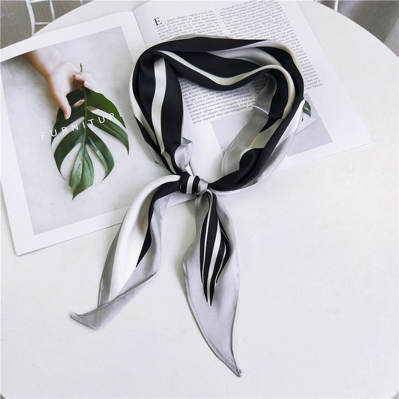 negro amarillo Rosa pelo cuello pañuelo para lazo Collar señoras seda largo flaco bolso de mano bufandas pañuelo pañuelos: Black