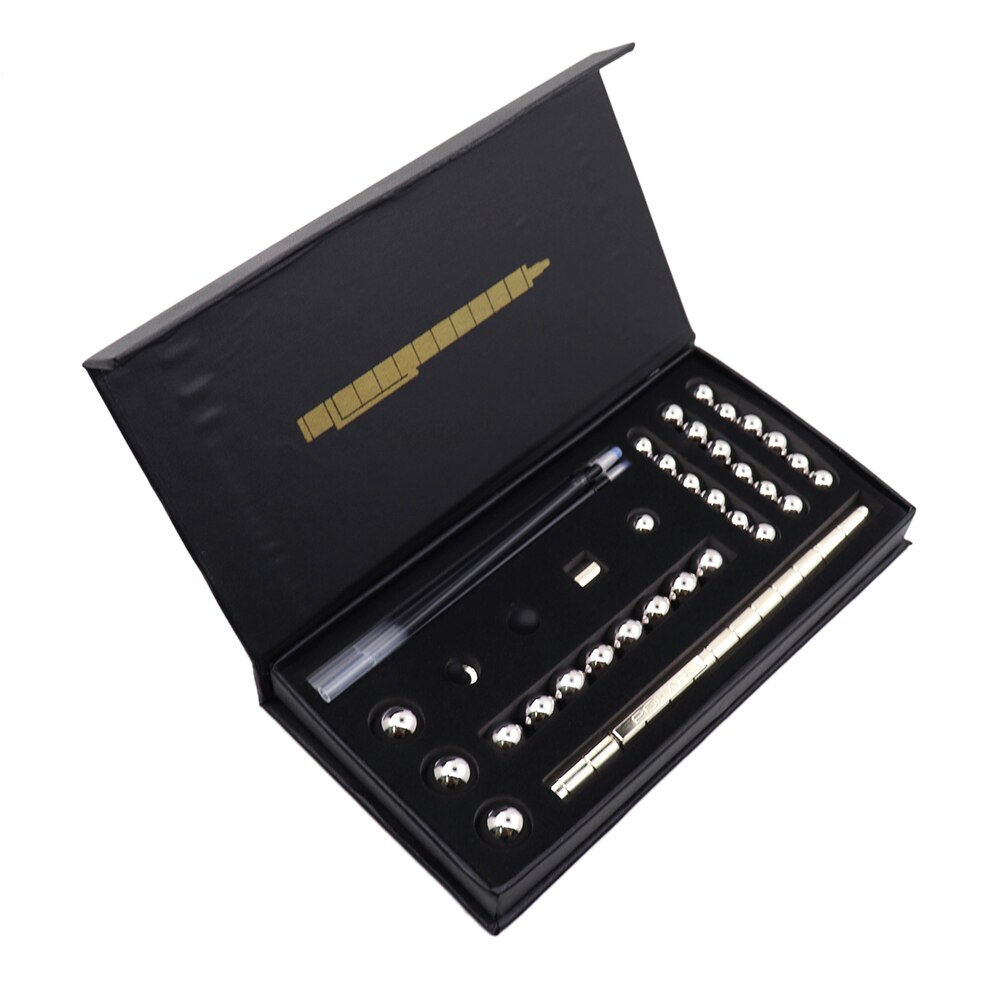 Magnetic Pen And Fun Metal Magnetism Pressure Relief Pen Magnet Water-Based Pen Box Fun Magnet Pen: L box sliver