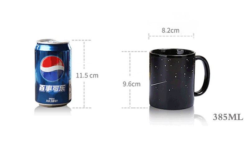Newest Style Heat Changing Magic Coffee Mug Heat Sensitive Porcelain Tea Cup Funny Star Solar System Mugs