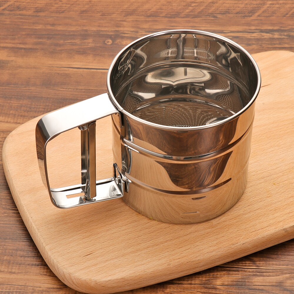 1 ud. De acero inoxidable, tazas de tamiz de harina, tamiz de harina, herramientas de pastelería para hornear, colador para café, glaseado, azúcar en polvo
