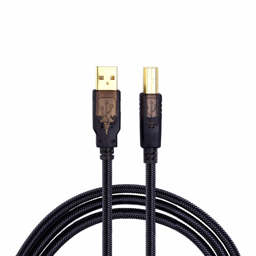 USB 2.0 Printer Scanner Cable ,High Speed Gold-Plated Nylon Braided USB Type A Male to B Male