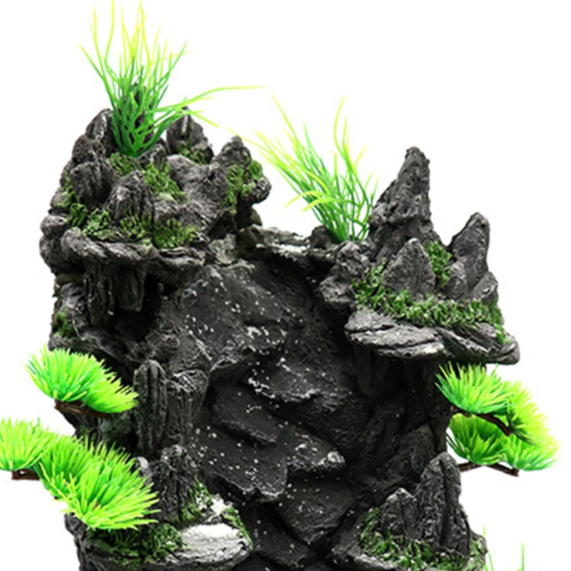 Decoración Acuario, piedra resina Artificial, roca, pez montaña para tanque, paisaje cascada con detalles