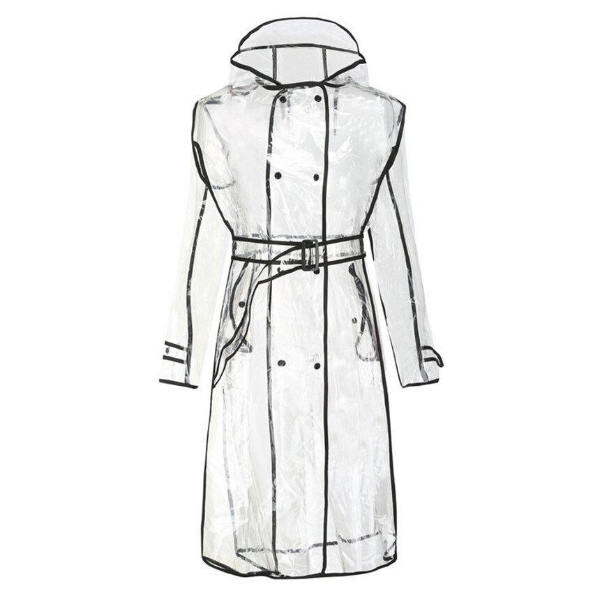 transparent Regenmantel Tragbare Erwachsene Dame Frauen Poncho Regenanzug Regendicht Gürtel Regen Mantel Für draussen Klettern Angeln Rainwer