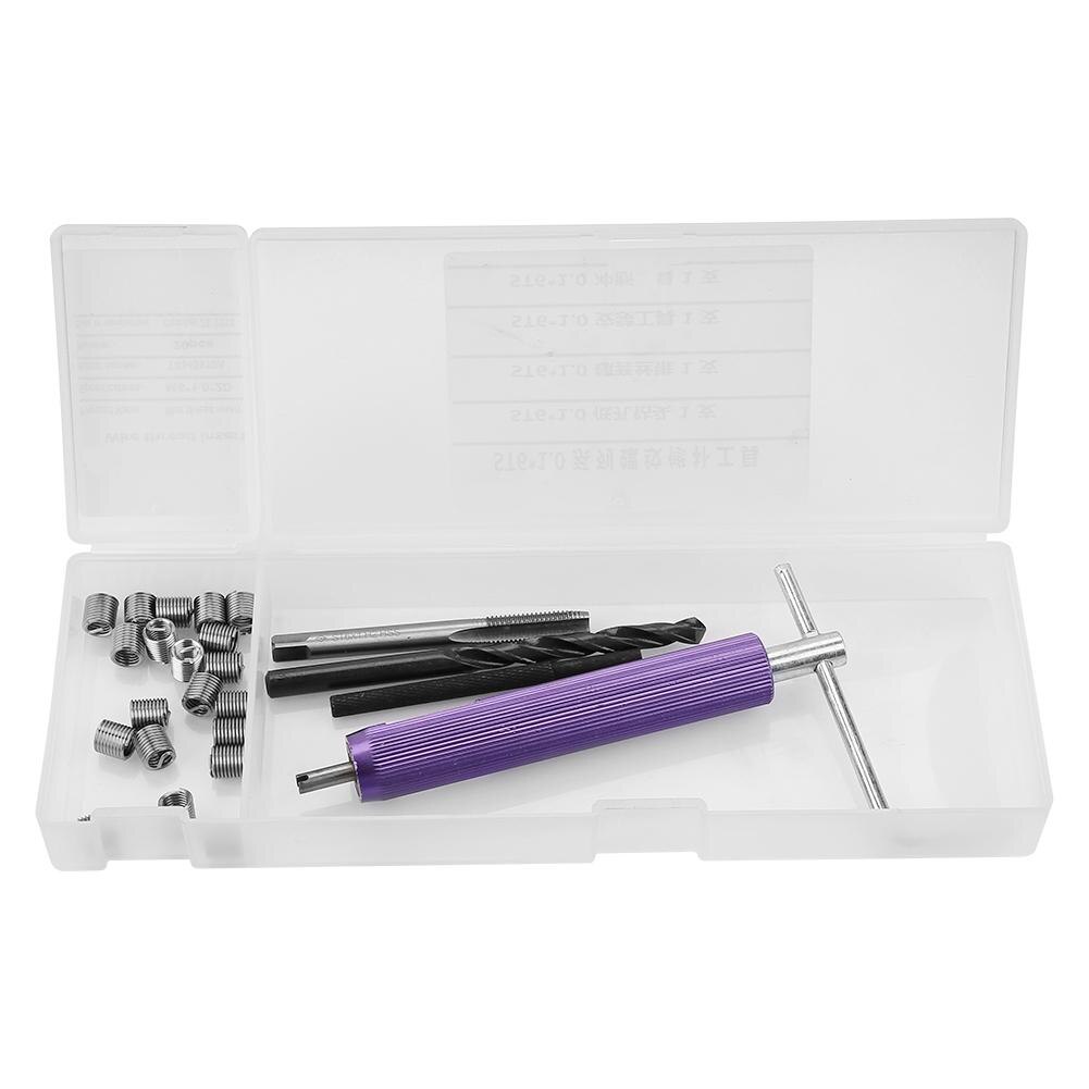 Car Thread Repair Kit 20Pc M6*1.0*2d Thread Inserts & Drill Tap Set Car Engine Block Restoring Damaged thread repair insert tool