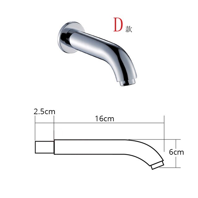 BECOLA – bec de robinet mural en laiton chromé/noir, bec carré et rond, accessoires de robinet de douche cascade: D
