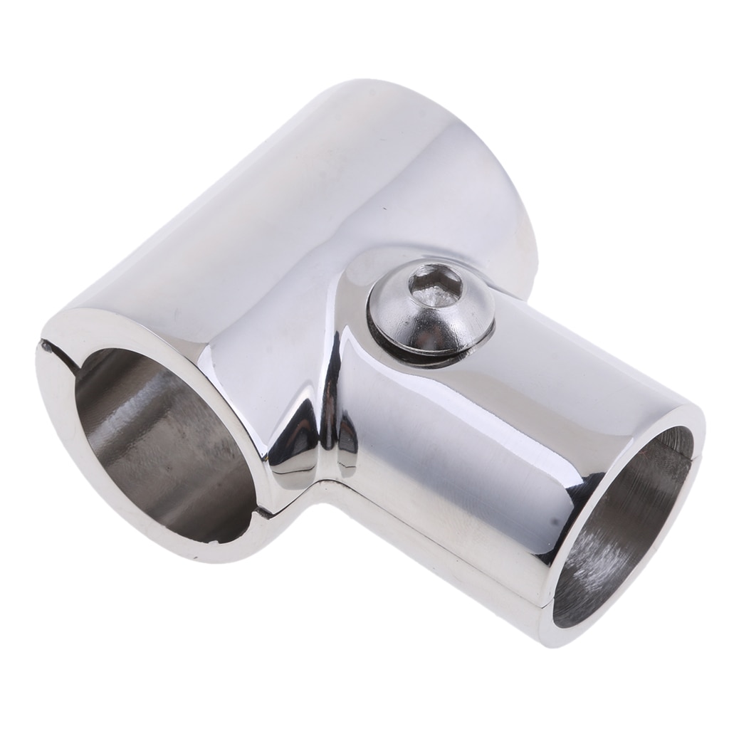 2 Pack 316 Stainless Steel Boat Marine Handrail 90 Degree T/Tee Fitting Rail Connector Split for 1 inch 25mm Tube