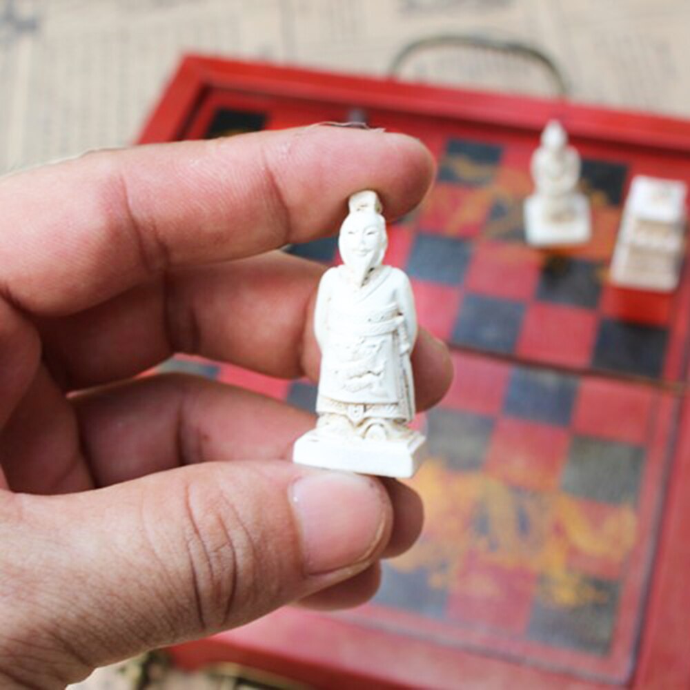 Wooden International Chess Set Terracotta Warriors Chess Pieces Chess Game Christmas