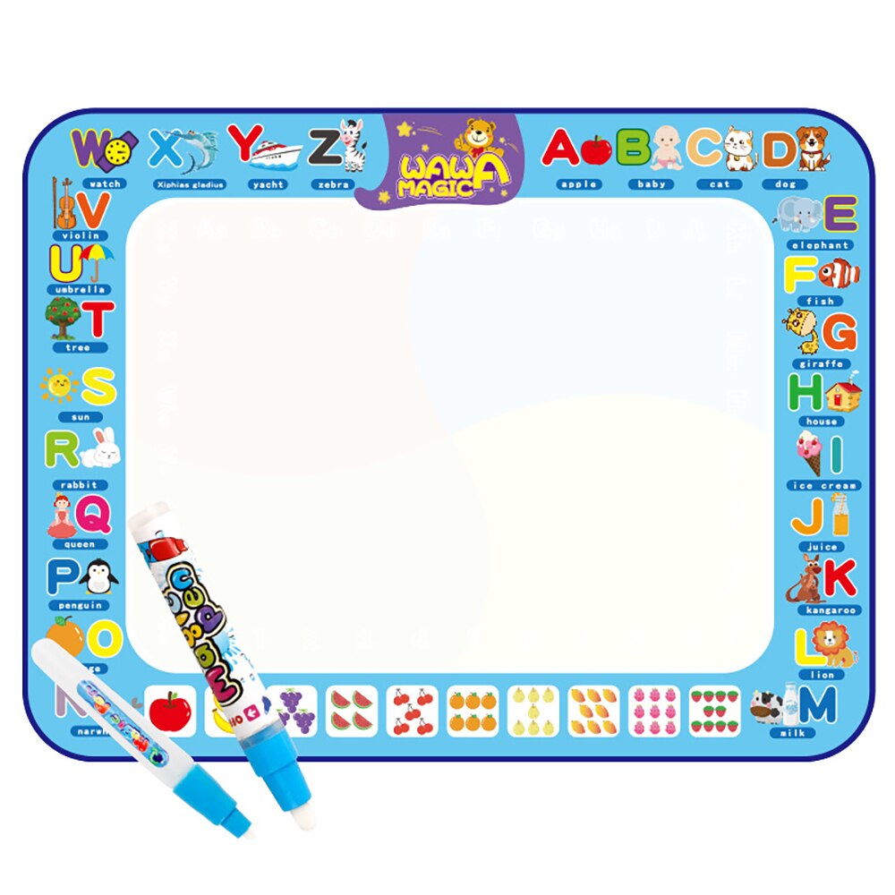100*75cm Water Canvas Magic Graffiti Blanket Cartoon Child Education Drawing Carpet Coloring Book Doodle Mat Birthday