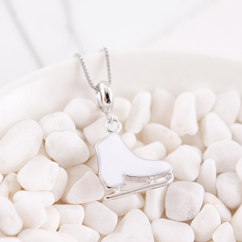 Authentic 100% 925 Sterling Silver Bead Sports Ice Skates Dangle Beads Fit Bracelet & Bangle DIY Women Jewelry
