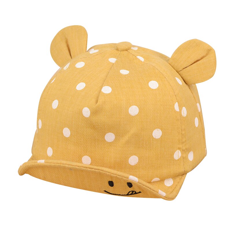 Gestreiften Baby Hut Sommer Baumwolle Baby Junge Kappe Einstellbar Säuglings Hüte für Mädchen 6-18M 1 PC: Yellow