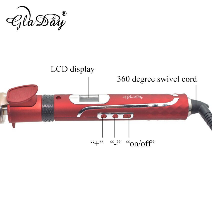 LCD Keramische haar krultang Professionele krultang 32mm/28mm/25mm/22mm 110 v-240 v Dual Voltage