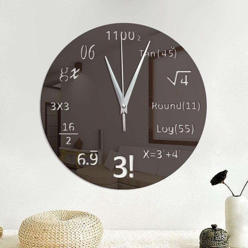 Grote Creatieve Wandklok Wiskunde Bord Pop Quiz Klok Moderne Grote Muur Horloges Voor Woonkamer Muur Interieur