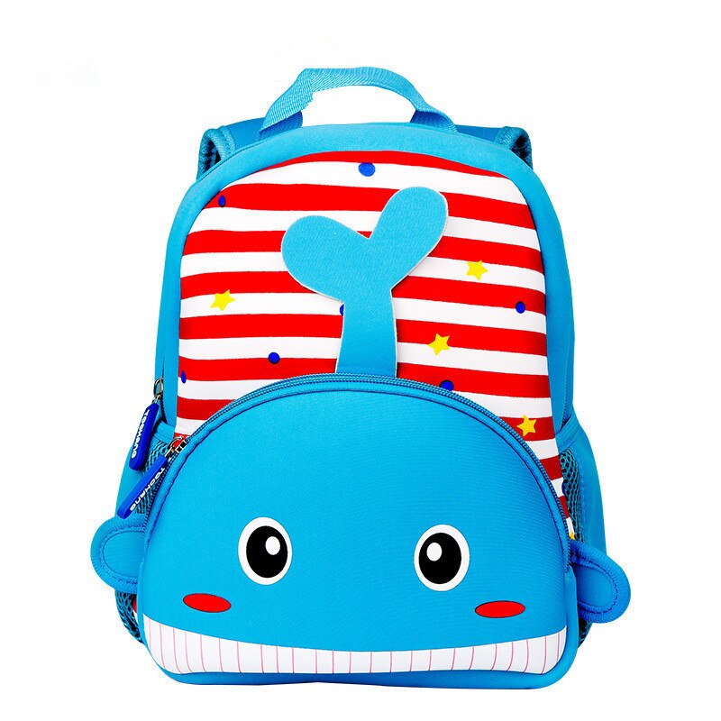 Criança venda quente à prova d3d água 3d dos desenhos animados baleia mochilas mochila do jardim de infância animais crianças mochila sacos de escola meninas meninos mochila: Bege