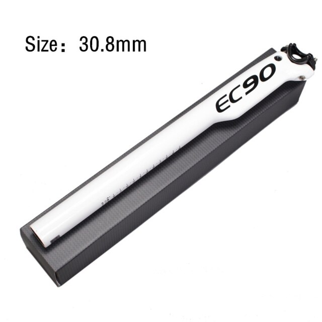Tija de sillín ec90 con cuentagotas, canoa, tija de carbono para mtb, tige de selle reggisella, tija de asiento de carbono, 27,2/30,8/31,6x350/400mm, novedad: white 30.8mm