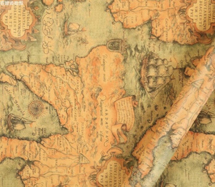 50*70 cm épaissir nostalgique vieux journal anglais Style Vintage européen pour Photo accessoires ornements nourriture photographie fond tapis: Vintage map