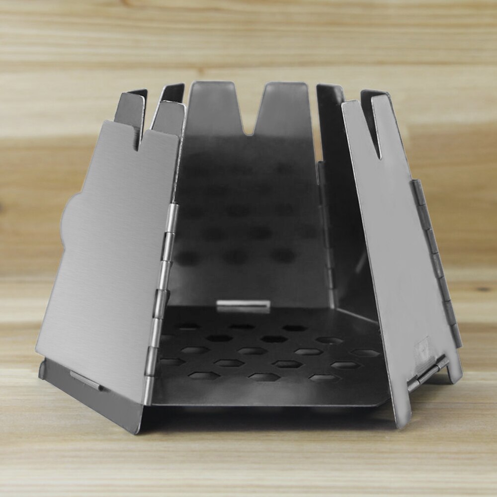 Lixada Folding Wood Stove Folding Stainless Steel Hexagon Wood Stove Outdoor Camping Pocket Burning Stoves for Picnic Hiking