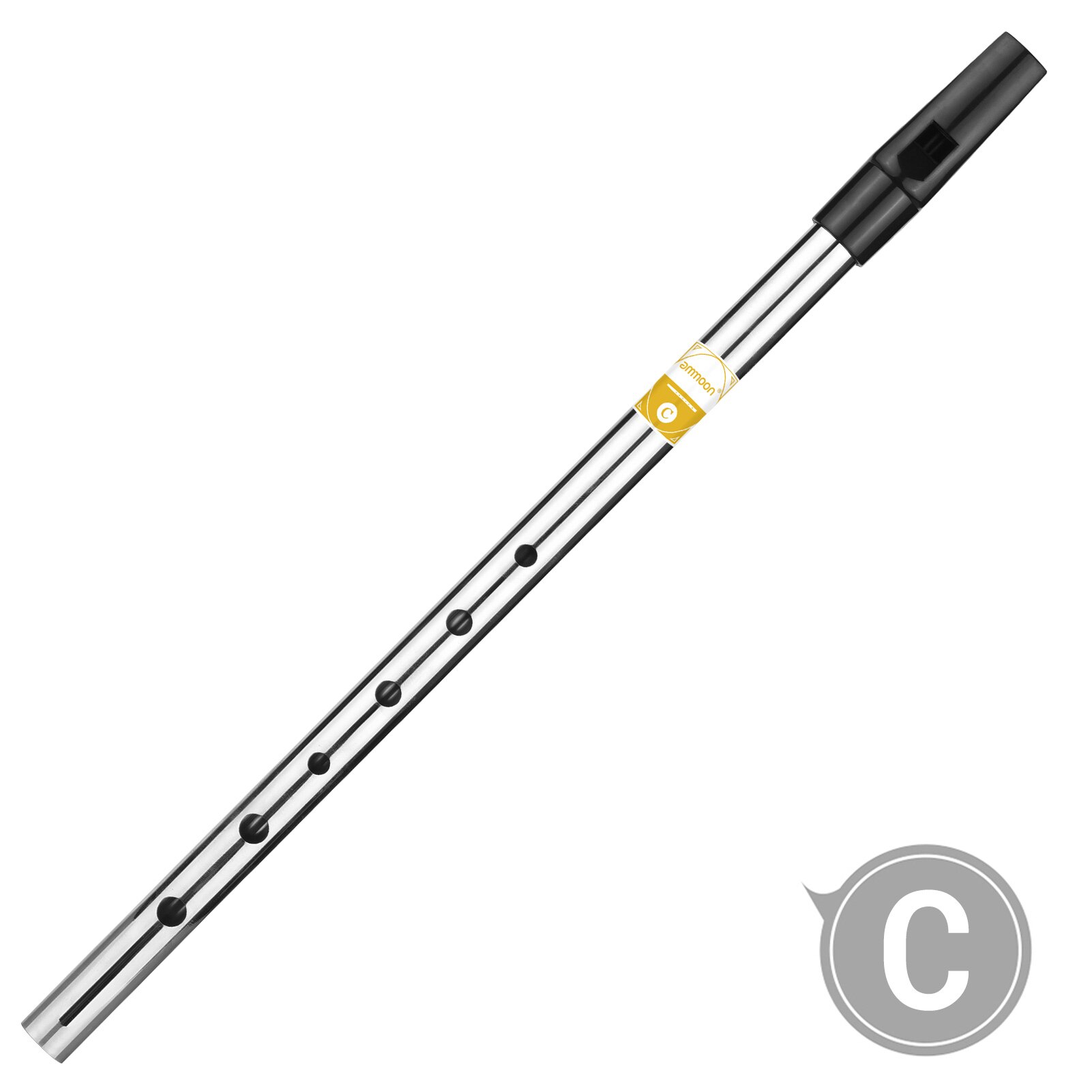Irish Whistle Flute Key of C 6 Holes Flute Wind Musical Instruments for Beginners Intermediates Experts Wind Instrument Key of D: Silver Key of C