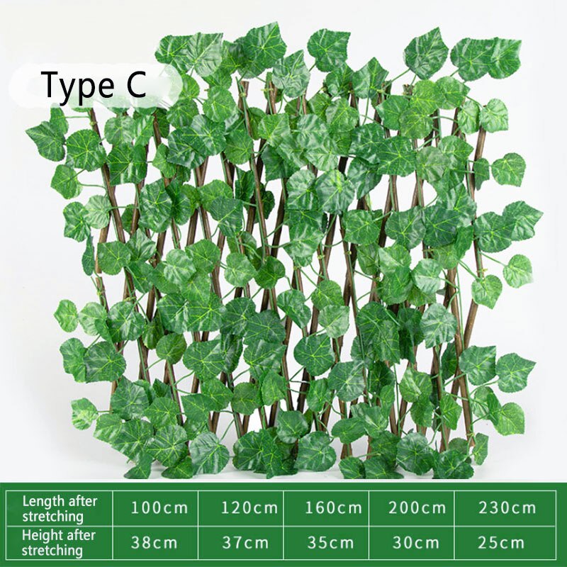 Retractable Fence Artificial Leaf Garden Buildings Expandable Faux Ivy Privacy Fence Rellis Decor Privacy Climbing Frame Decor: 03