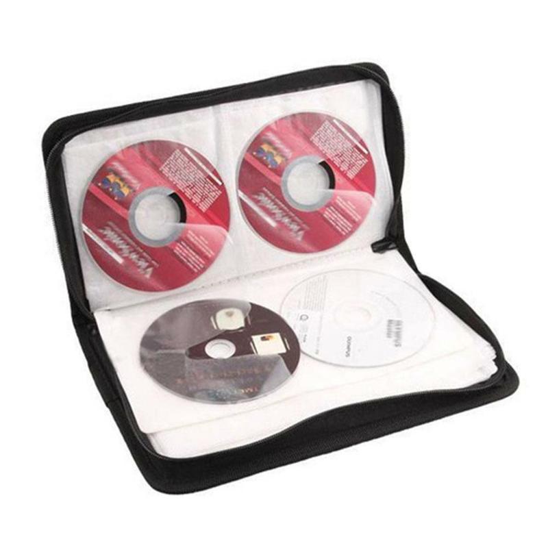 80 disco dvd caso pu dvd armazenamento cd titular carry saco de armazenamento carteira couro titular para vcd caixa organizador caso j6z9