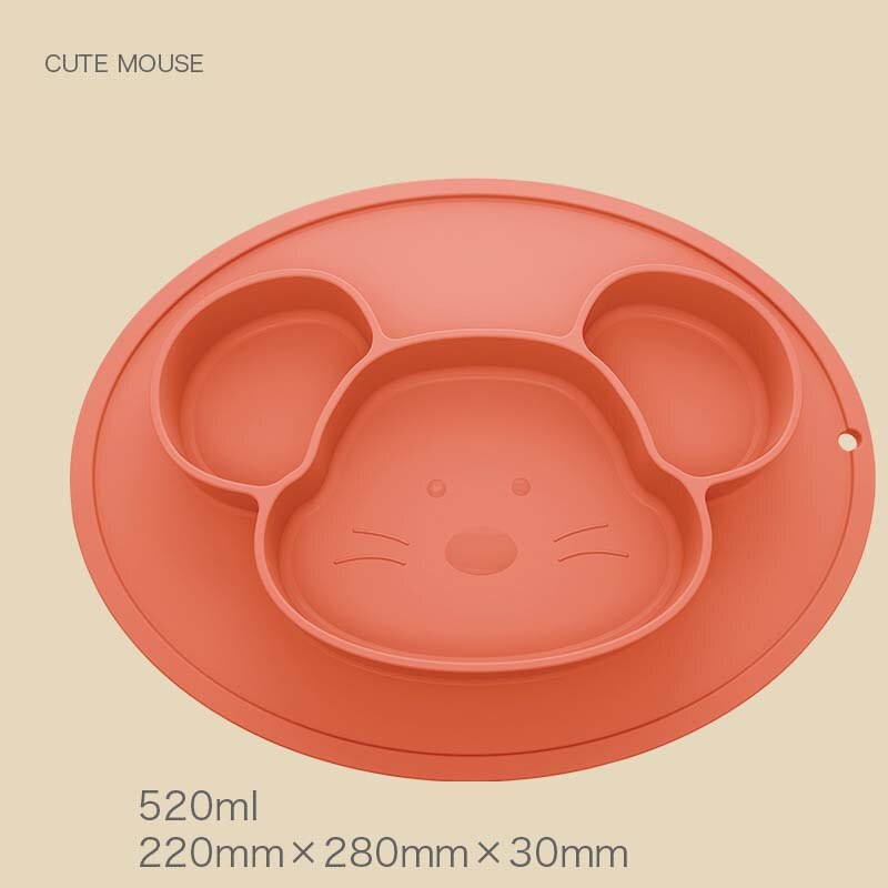 Babyvoeding Kom Kids Siliconen Diner Plaat Zuignap Baby Servies Zuig Bpa Gratis Feeding Baby Schotel: Roze