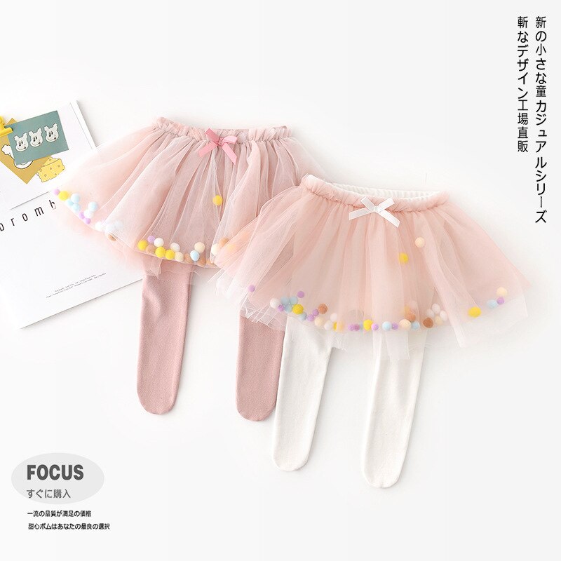 Falda de algodón con mallas para niñas pequeñas, cute, colorido, malla, Princesa,