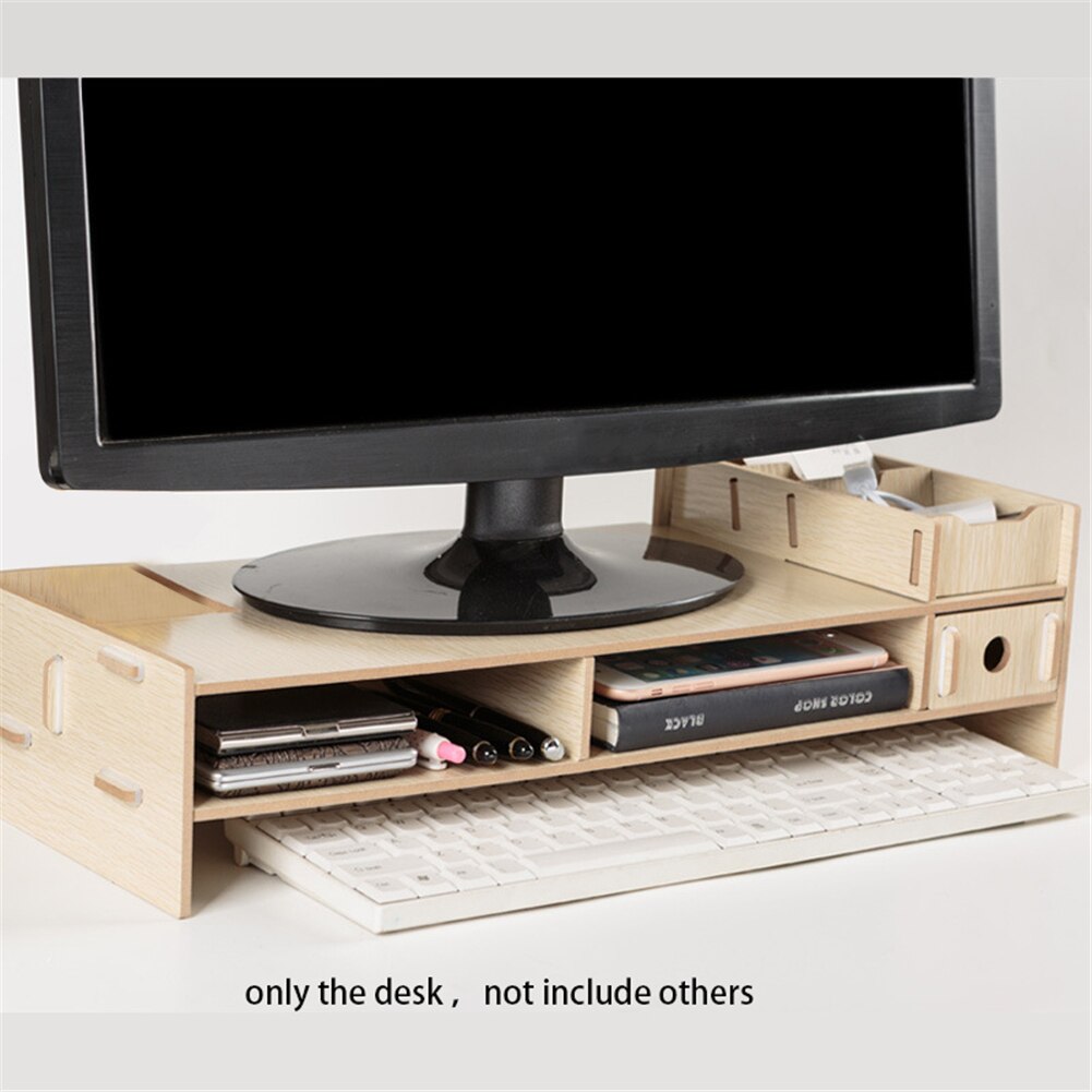 DIY Wooden Computer Monitor Riser Table Organizer Desktop Keyboard Organizer Storage Monitor Organizer Rack: A2
