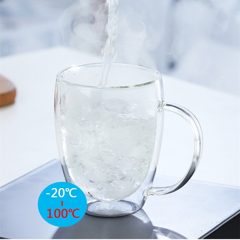 Tasse en verre à Double paroi de 150 à 450ML, 2-6 pièces, isolation créative, verres à boisson, Transparent, café, lait, eau, bière, boisson, tasse, outil de Bar,