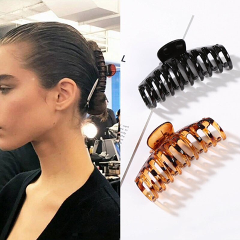 Effen Kleur Klauw Clip Grote Barrette Krab Haar Klauwen Bad Clip Paardenstaart Clip Voor Vrouwen Meisjes Haar Accessoires