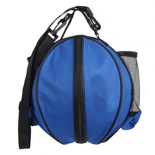 Bolsa de hombro de bola deportiva portátil, mochila de almacenamiento para baloncesto, fútbol, voleibol, bolso de mano, correa de hombro de forma redonda: Blue Single Bag
