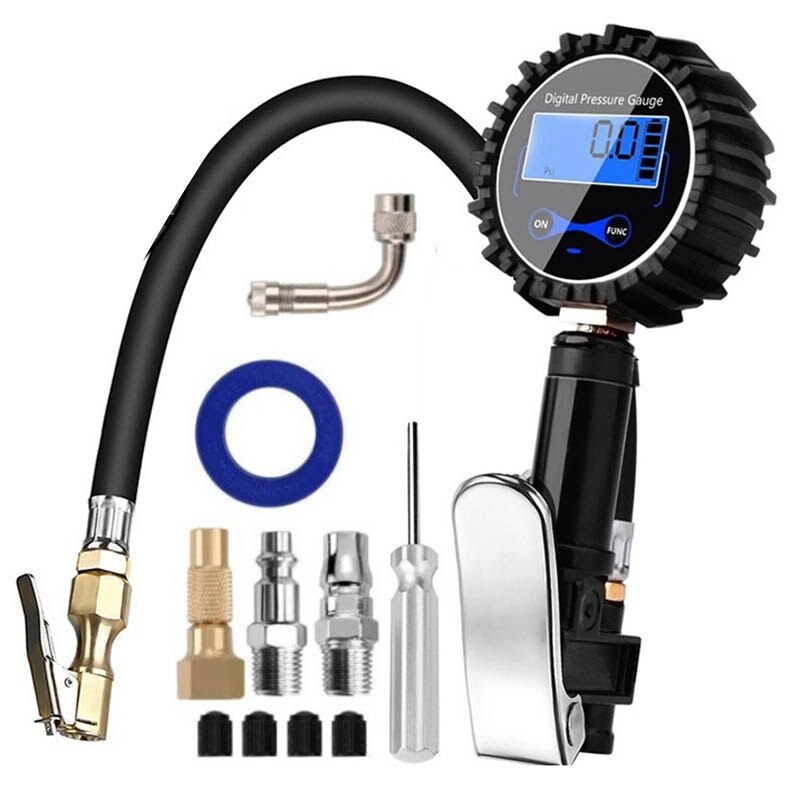 Digital däckinflator luftkompressor pump tryckmätare snabbkoppling tillbehör lastbil bil motorcykel: Default Title