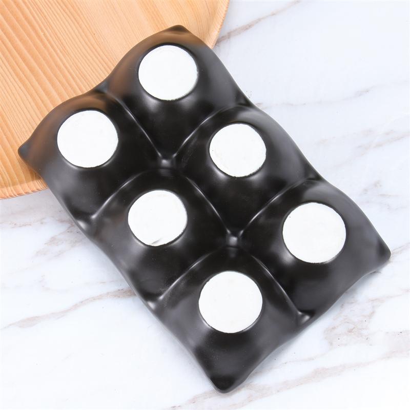 6 grilles porte-oeuf en céramique anti-dérapant boîte à oeufs réfrigérateur antichoc oeuf boîte de rangement