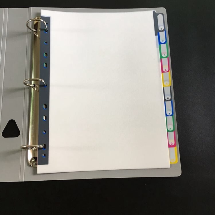 Classeur de documents A4 blanc pur 5/10/20 feuilles, diviseur d&#39;indexation en plastique souple 11 trous d&#39;étiquette, classeur de portefeuille, organisateur de fichiers d&#39;école de bureau: 10sheets